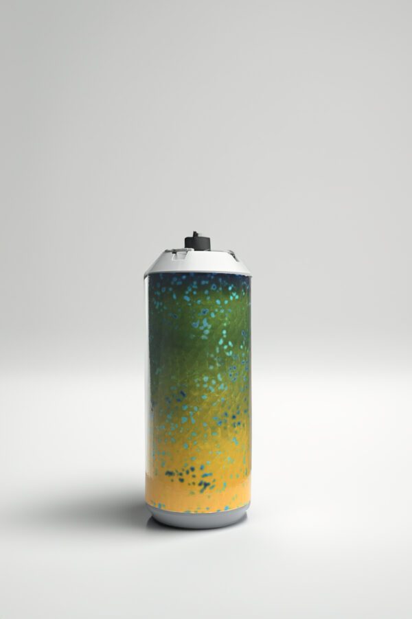 A spray can with some paint on it