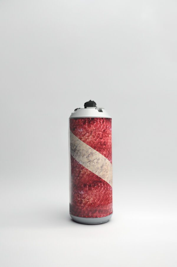 A can of soda with the flag on it.